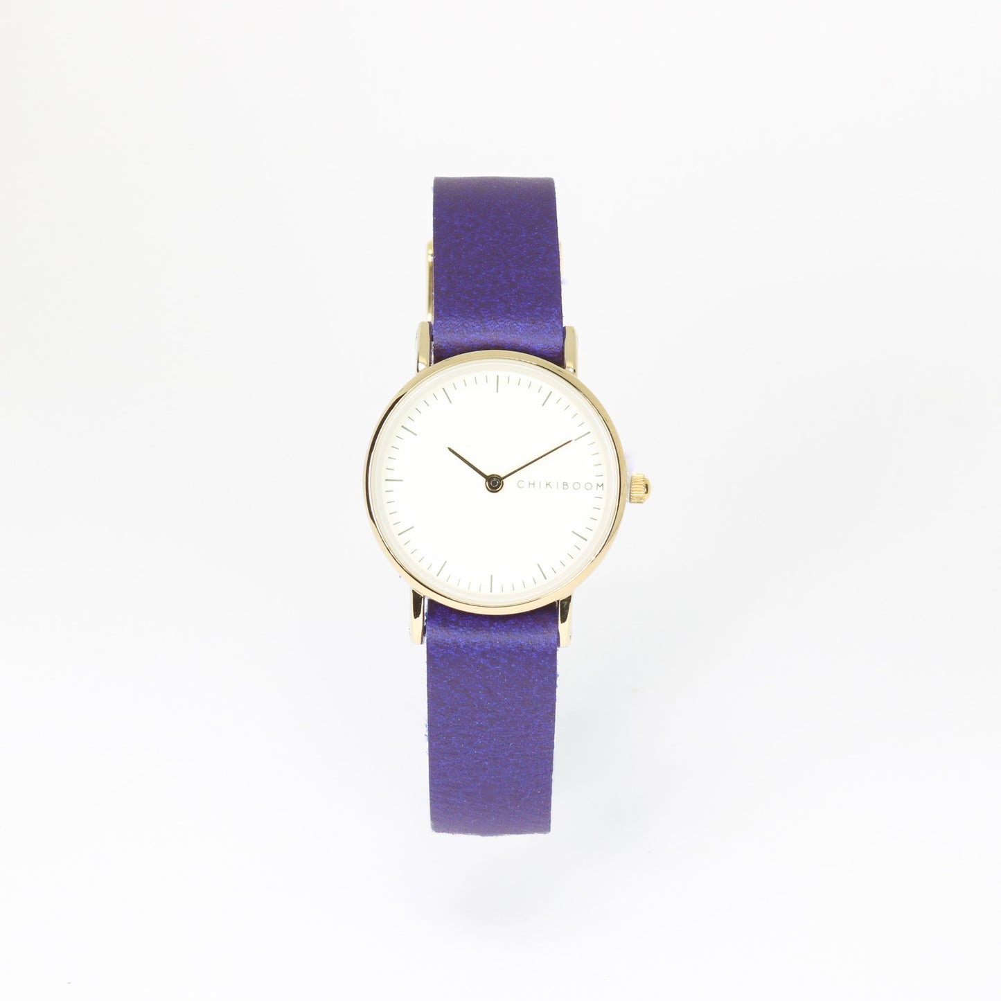 Montre femme mauve / crème et or