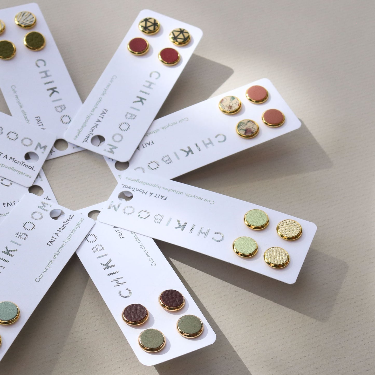 Duos de boucles d'oreilles or