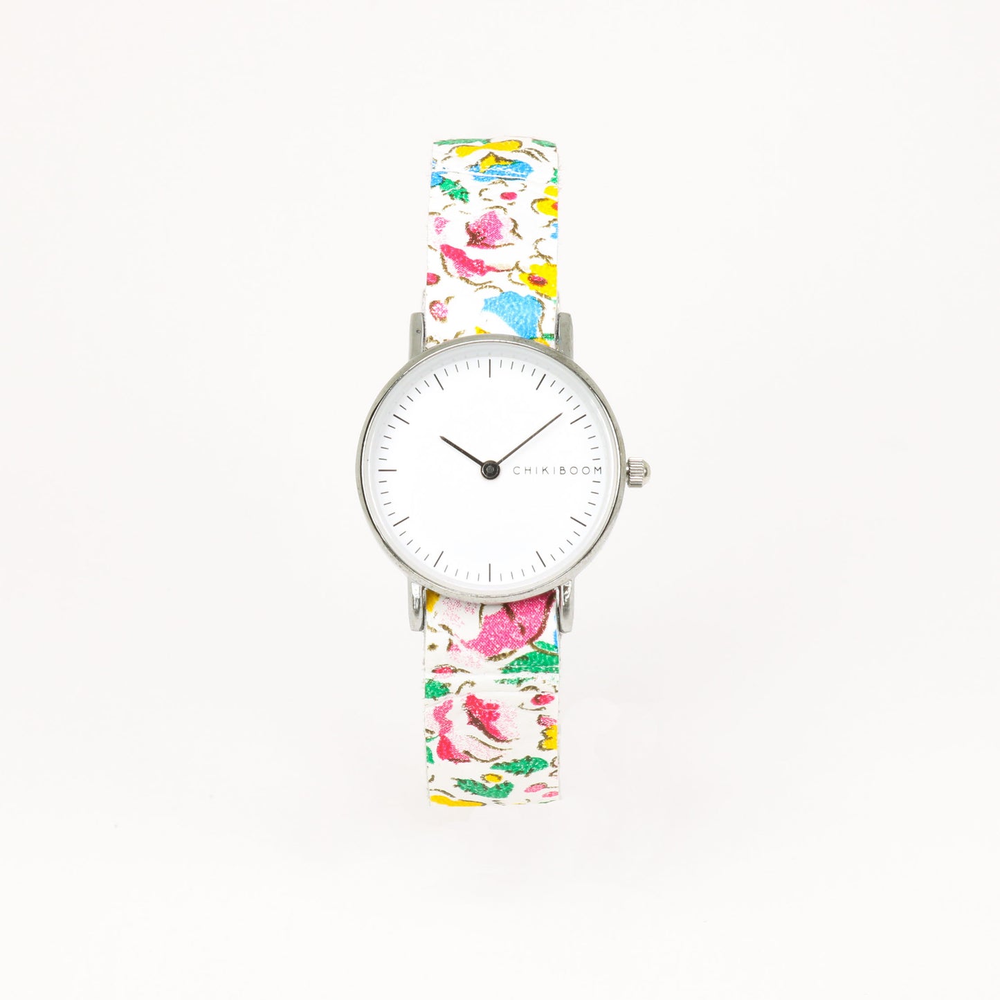 Montre femme fleuri / blanc