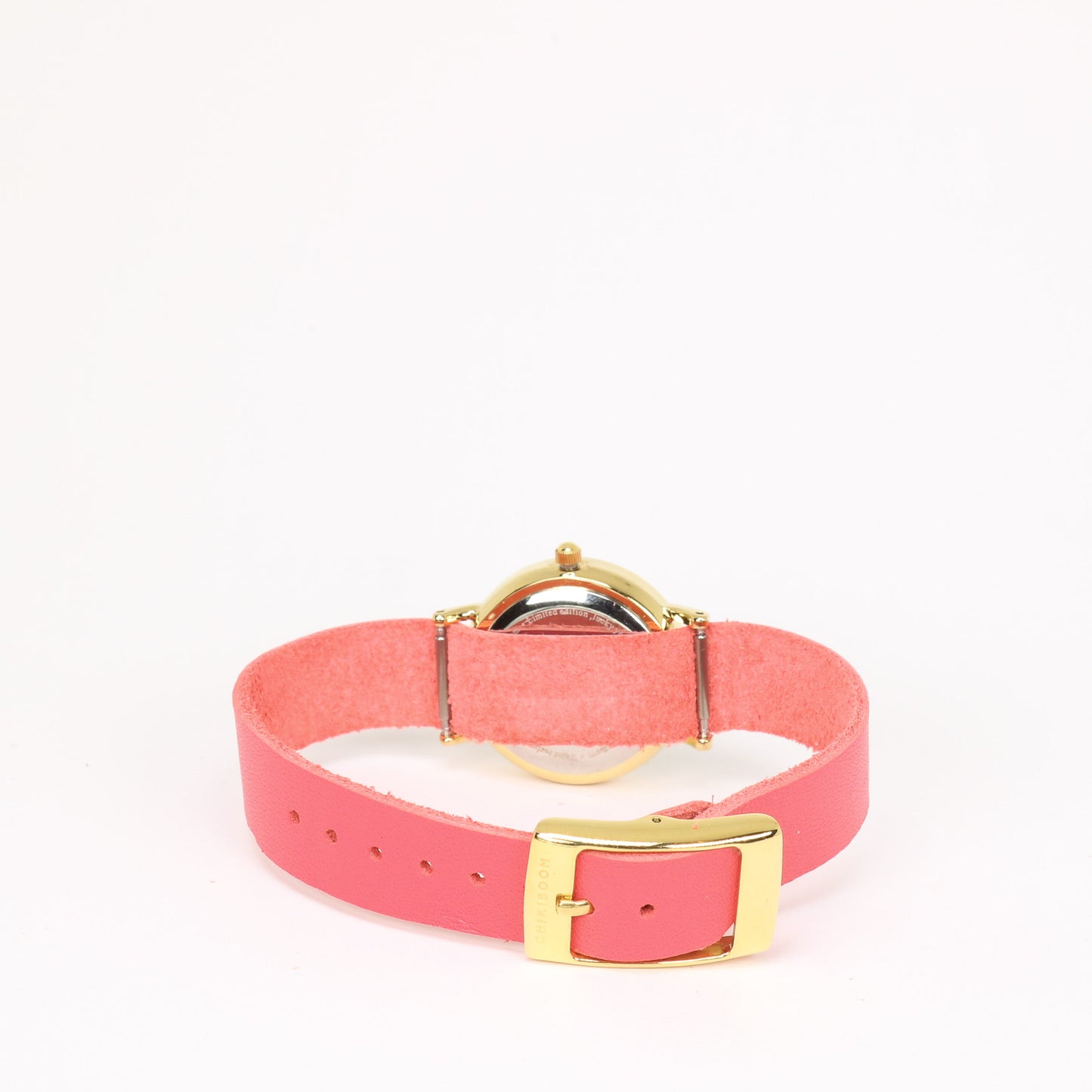 Montre femme rose flash / crème et or