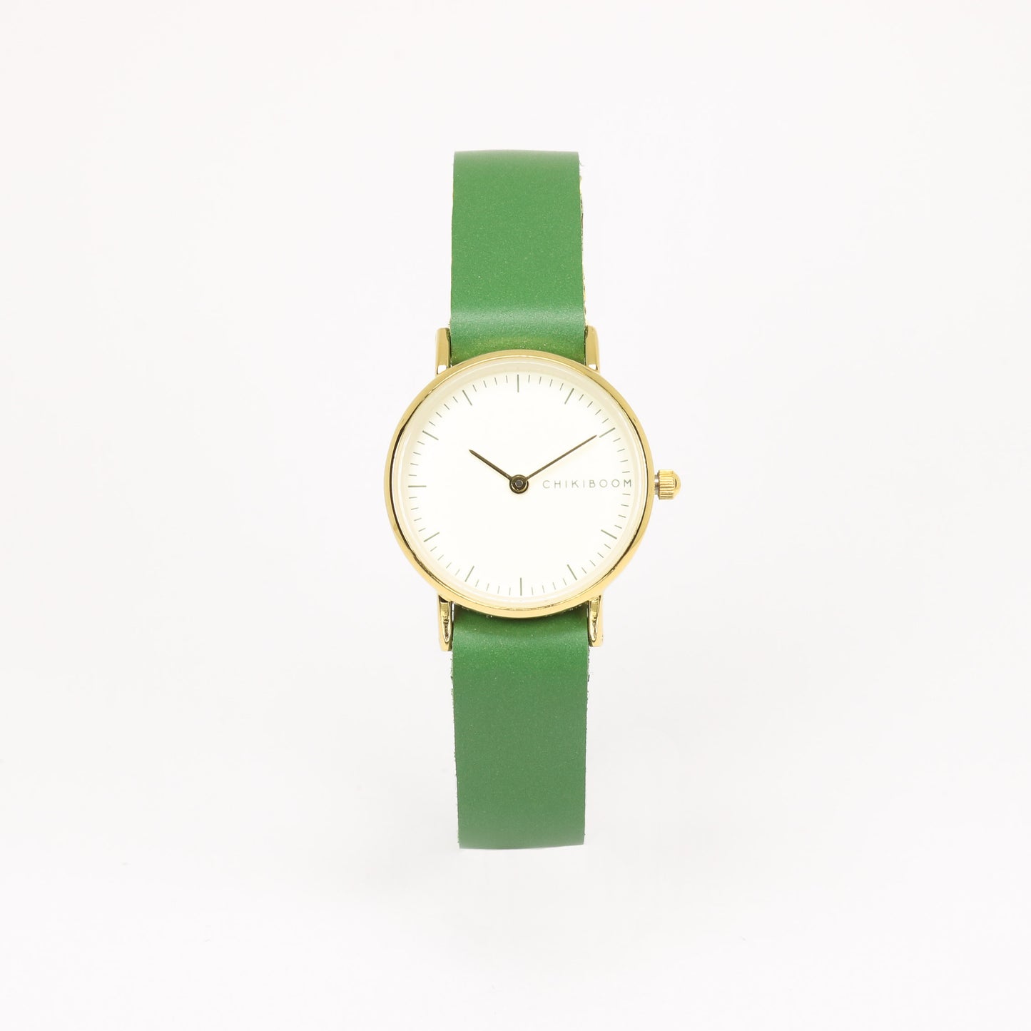 Montre femme vert / crème et or