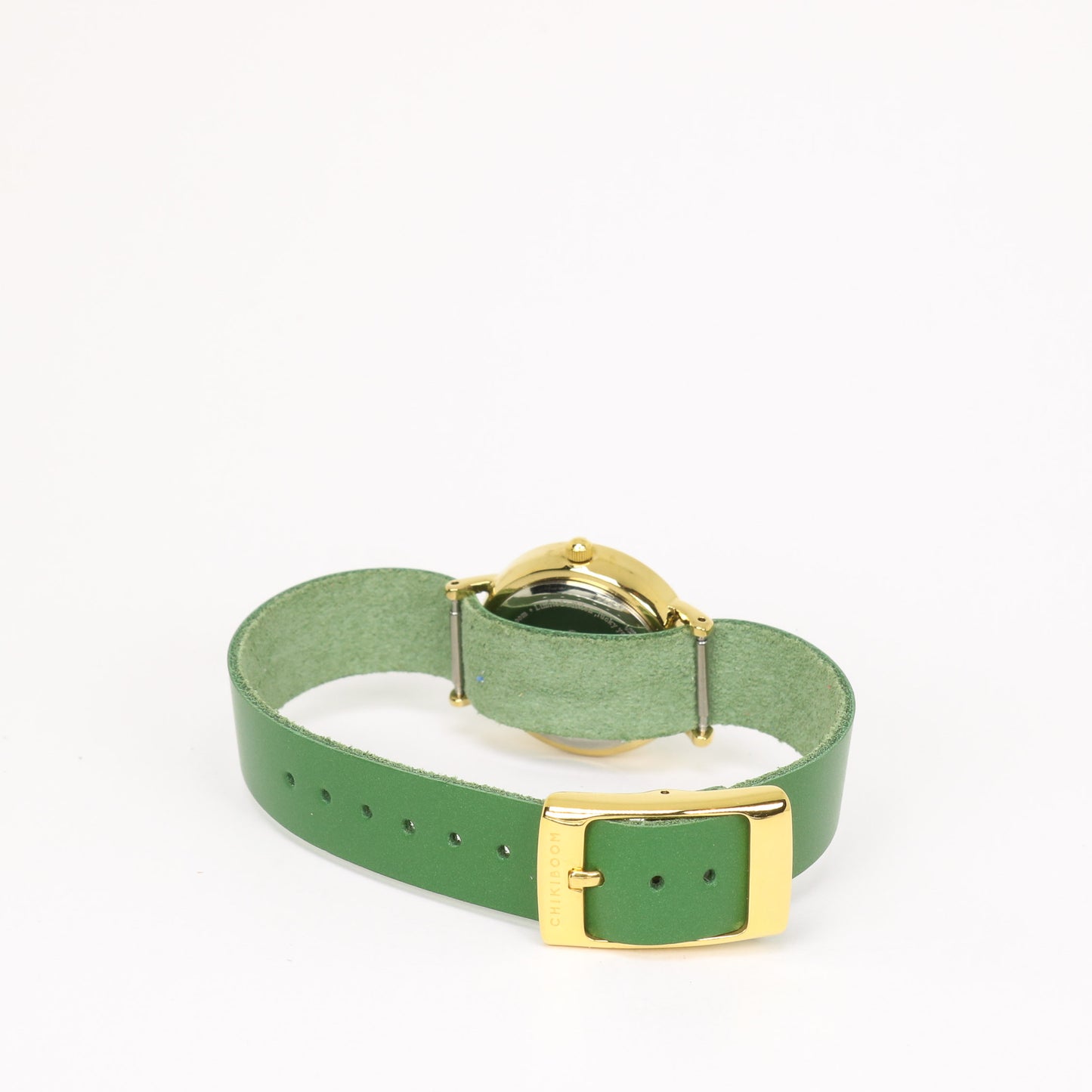 Montre femme vert / crème et or