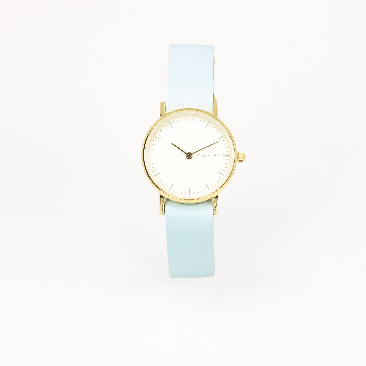 Pale blue / cream and gold women's watch