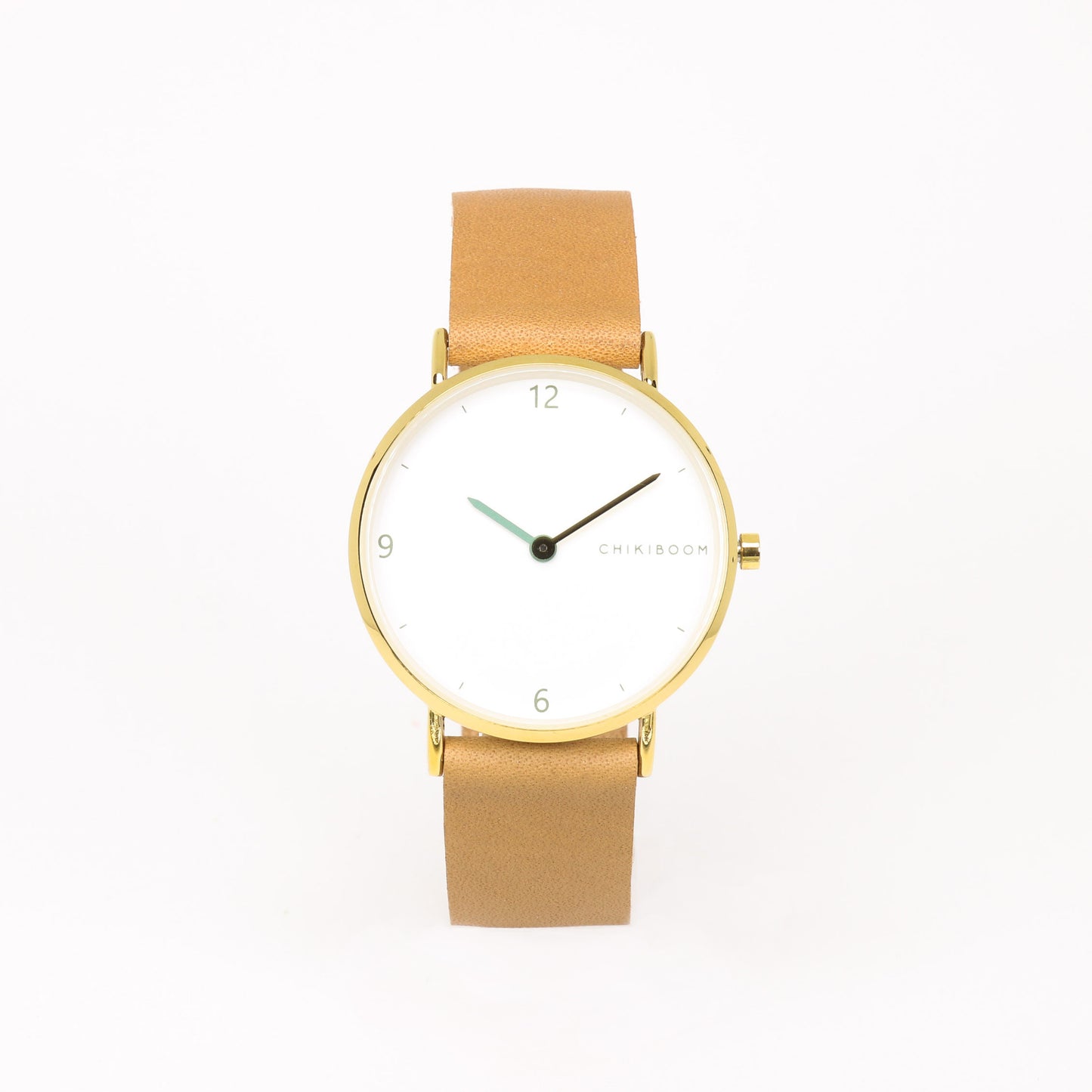 Montre tan / blanc et or