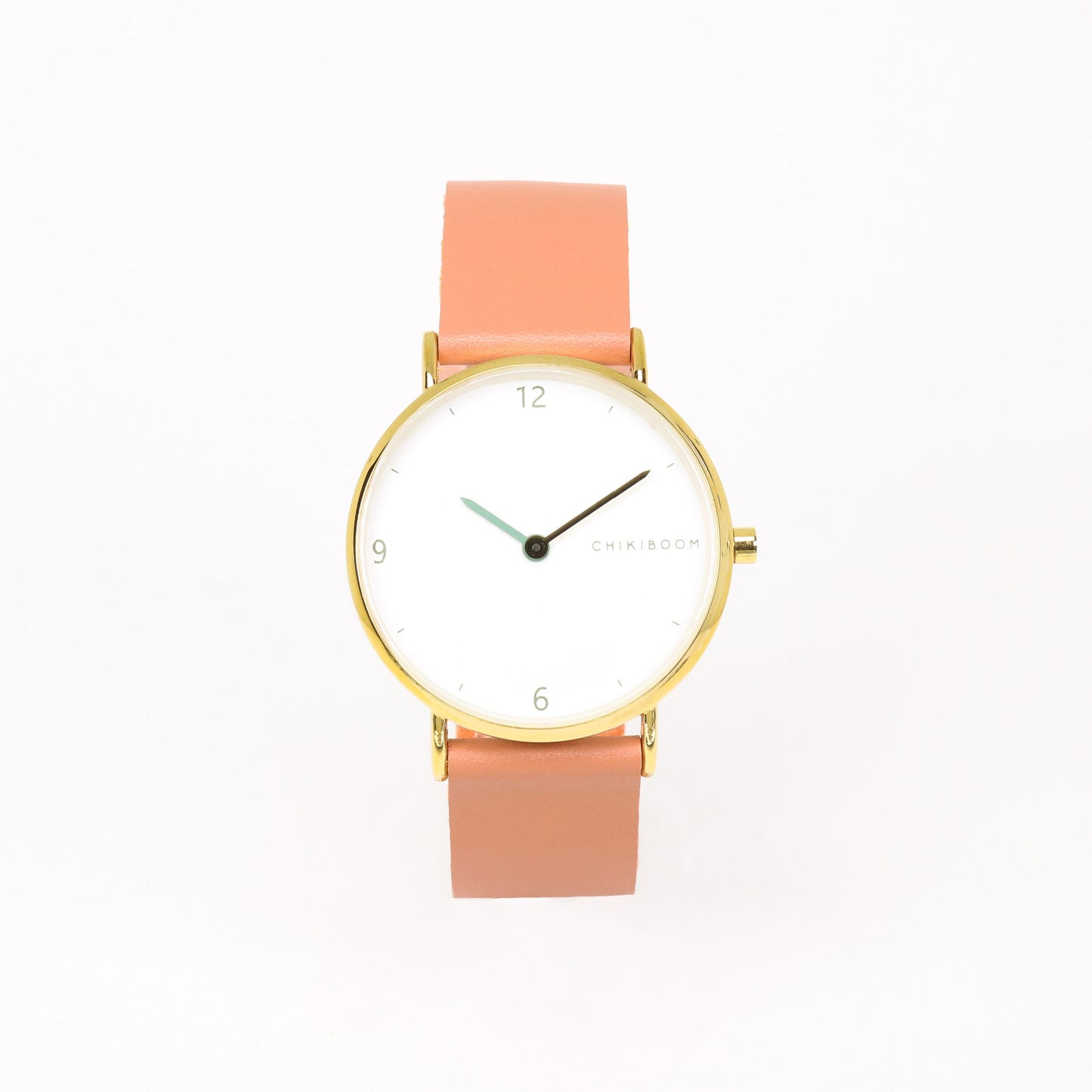 Terracotta / white and gold watch