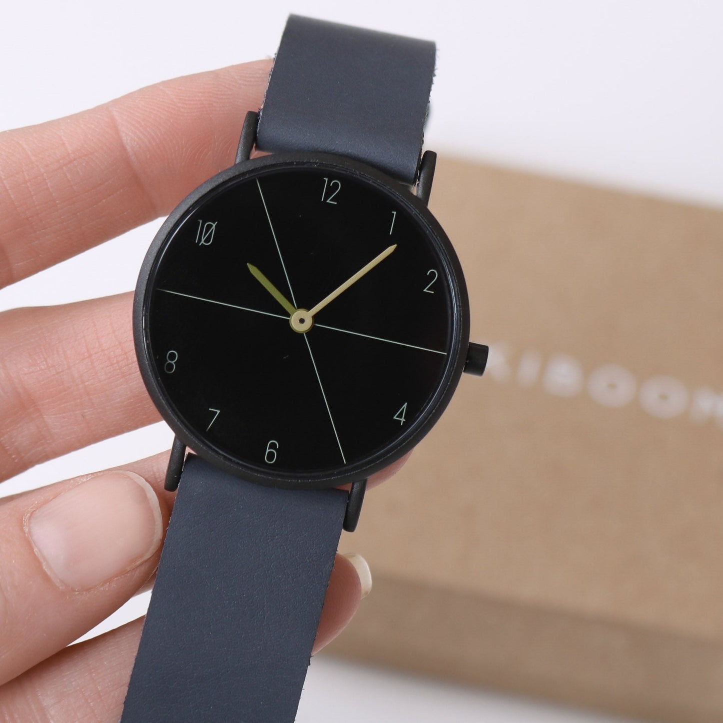 Montre bleu-gris / noir mat