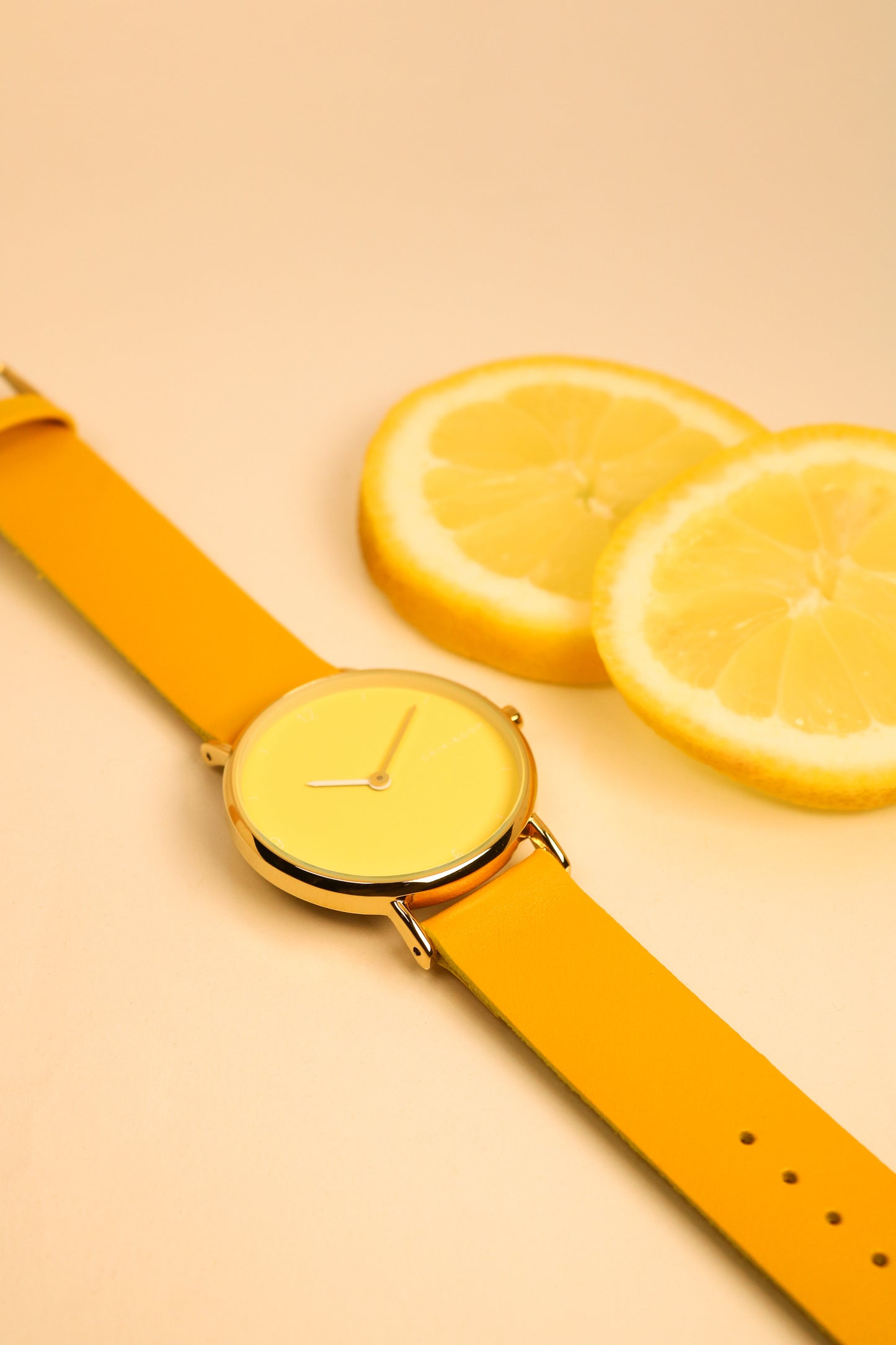 Montre citron / citron et or