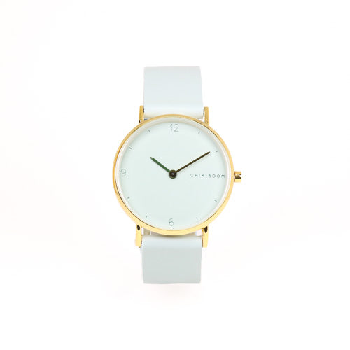 Montre turquoise pâle / turquoise pâle et or