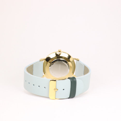 Montre turquoise pâle / turquoise pâle et or
