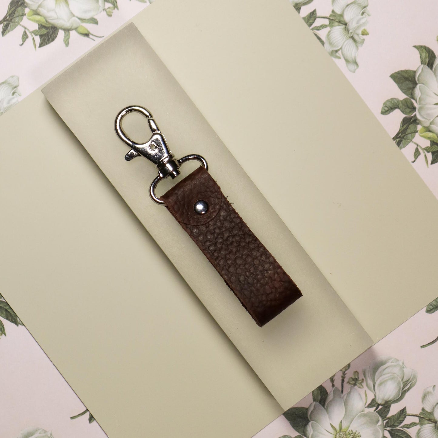 Textured brown key ring