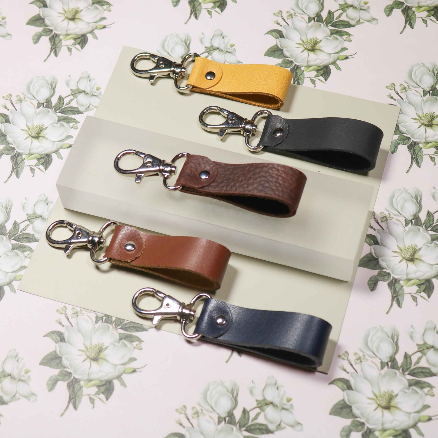 Textured brown key ring