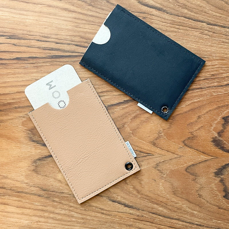 Porte-cartes beige / noir