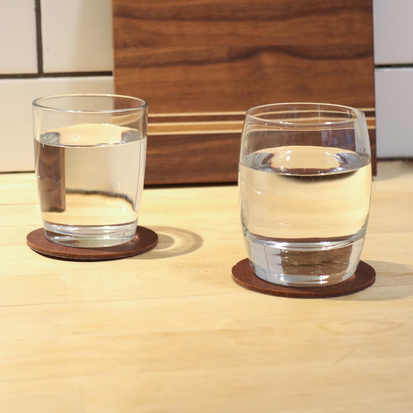Textured brown coasters