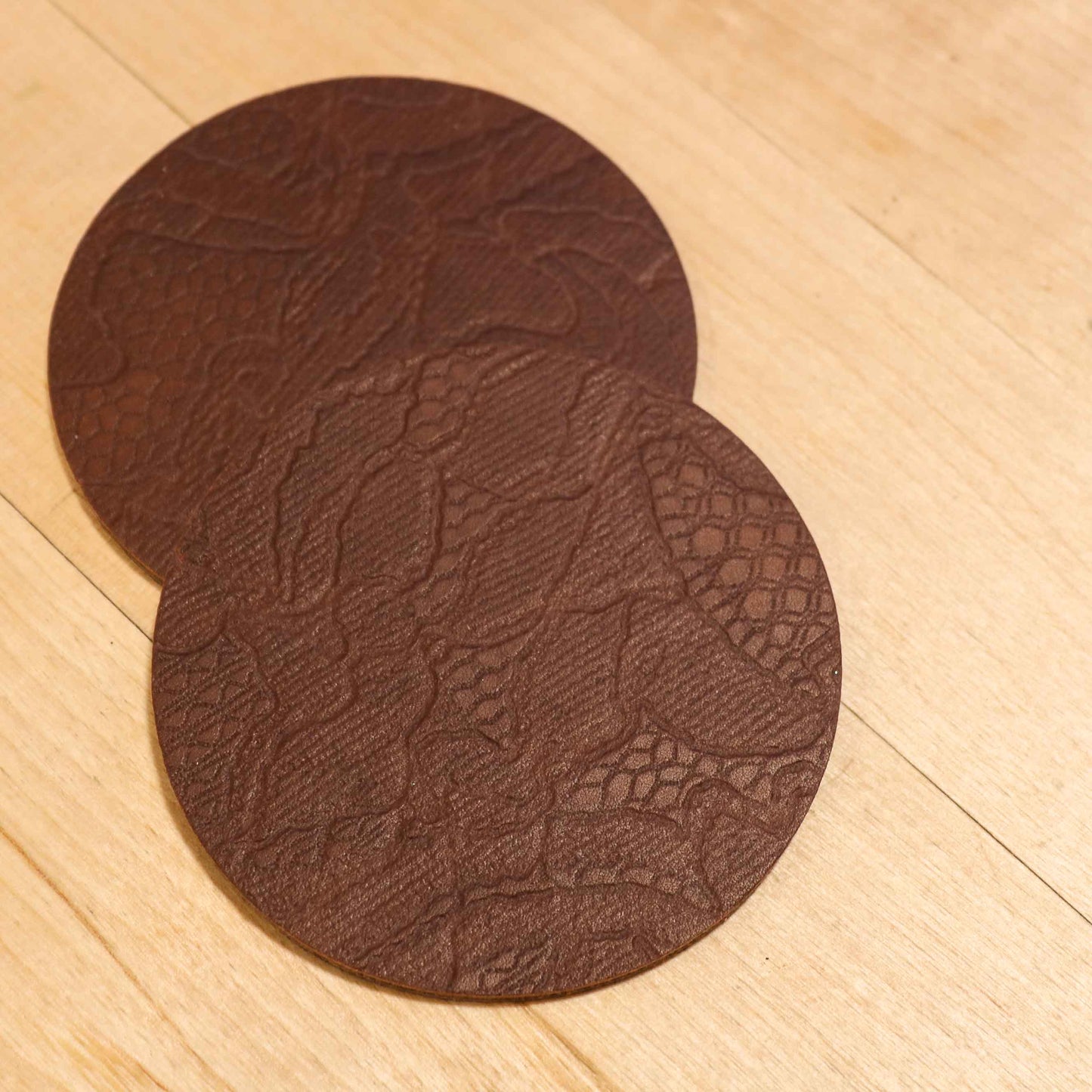 Textured brown coasters
