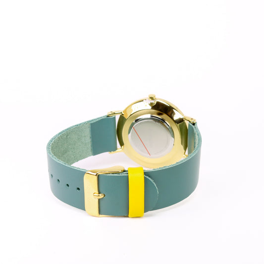 Montre Turquoise / terrazzo et or