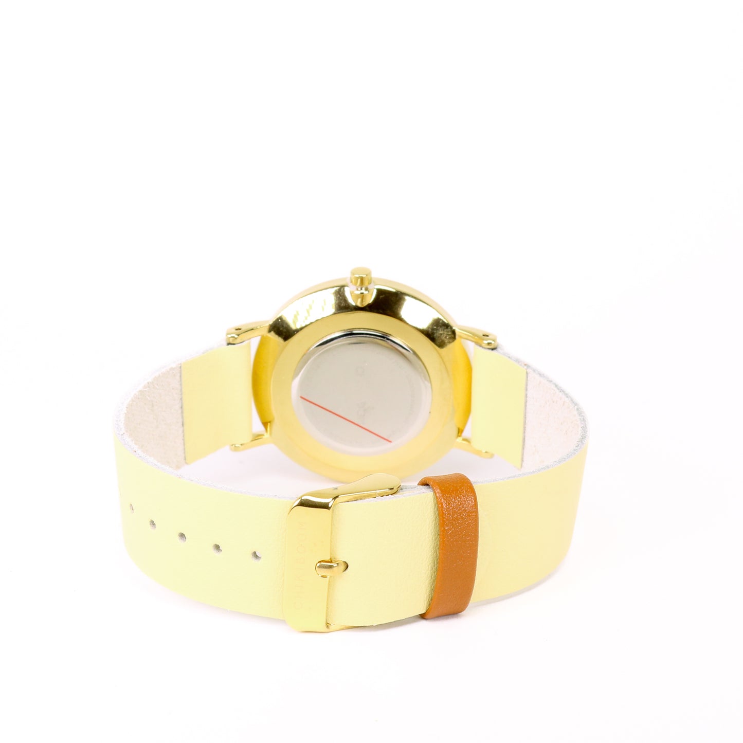 Pale yellow watch / terrazzo and gold