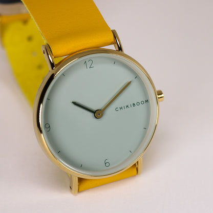 90's Yellow / turquoise watch 