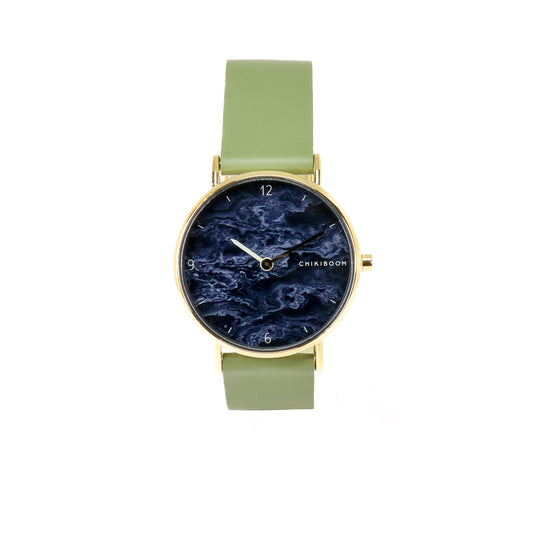 Montre kaki / Brumes et or