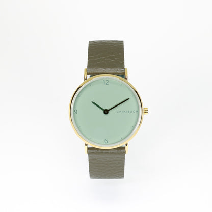 Montre vert / sauge et or