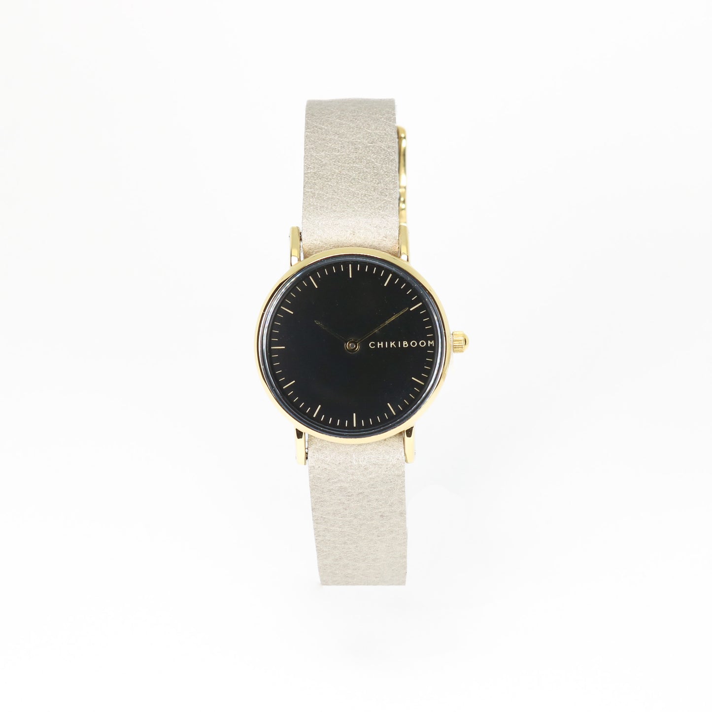 Montre femme gris chaud / noir et or