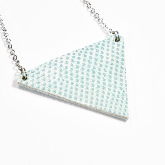 Textured turquoise triangle necklace