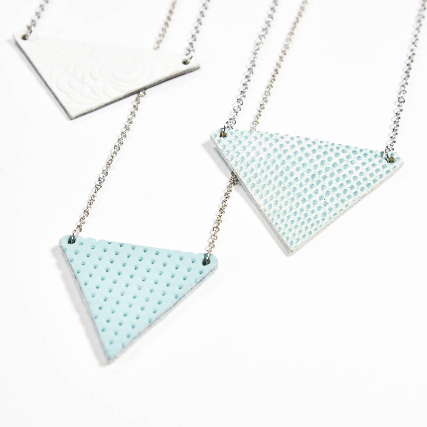 Textured turquoise triangle necklace