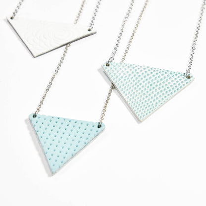 Textured turquoise triangle necklace