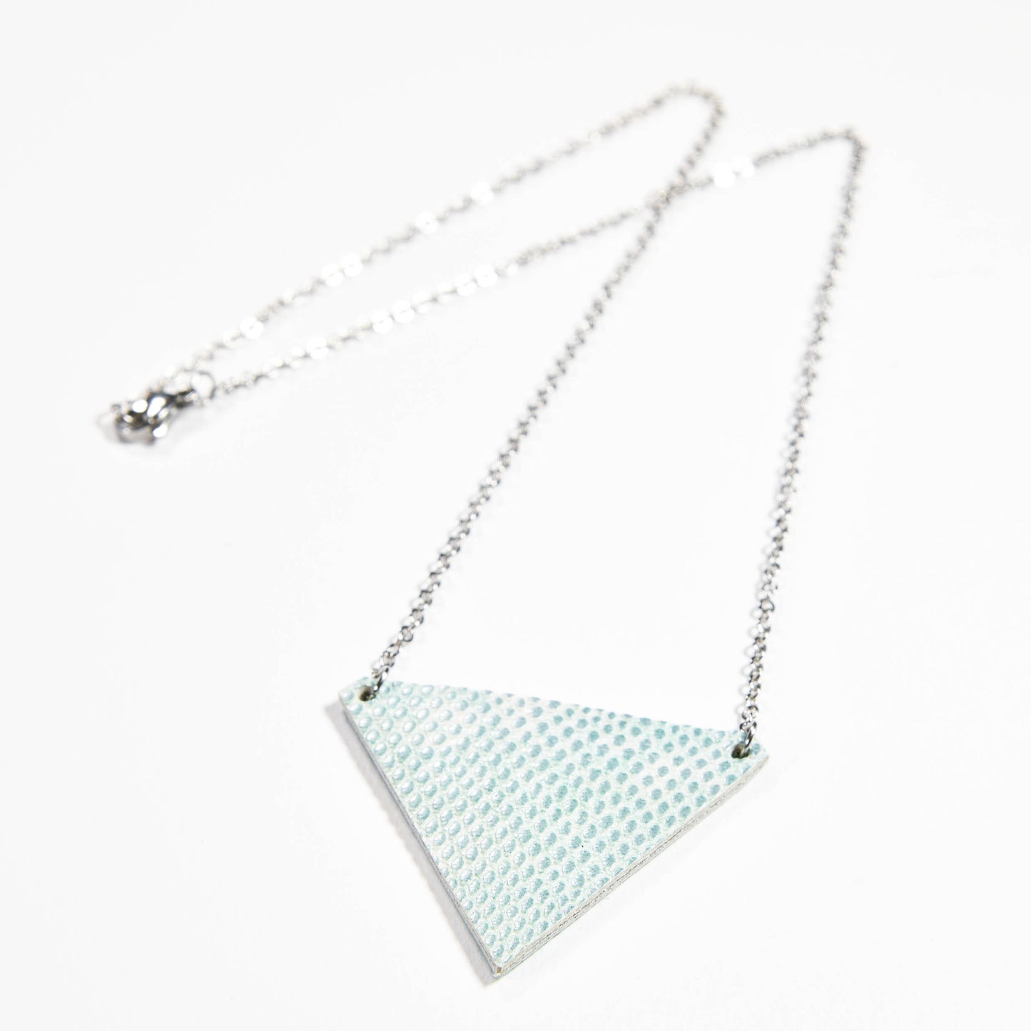 Textured turquoise triangle necklace