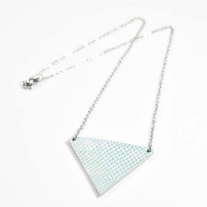 Textured turquoise triangle necklace