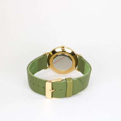 Textured green / sage and gold watch
