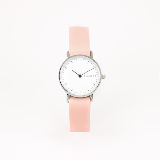 Montre femme rose pâle / blanc