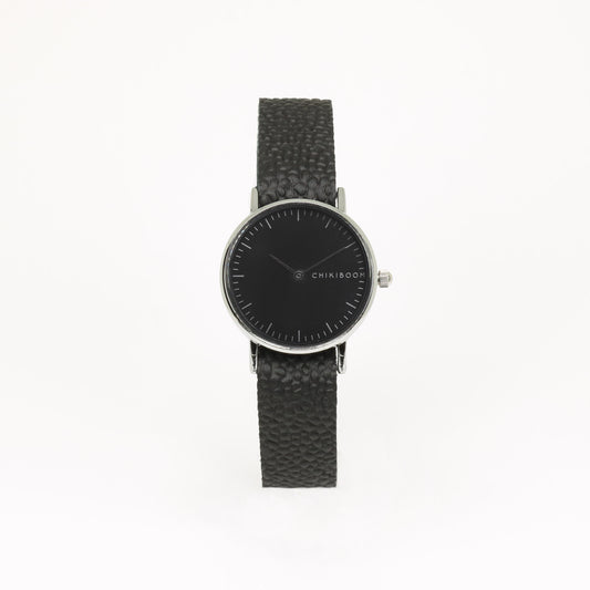 Textured black / black women's watch