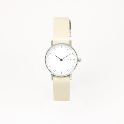 Glossy beige / white women's watch