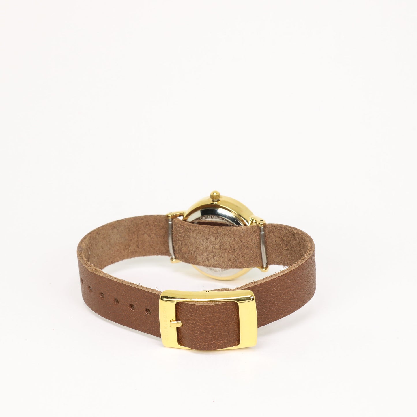 Montre femme brun / crème et or