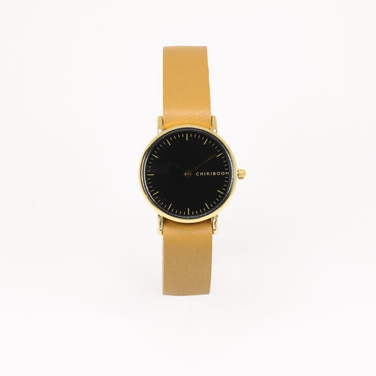 Tan / black and gold women's watch