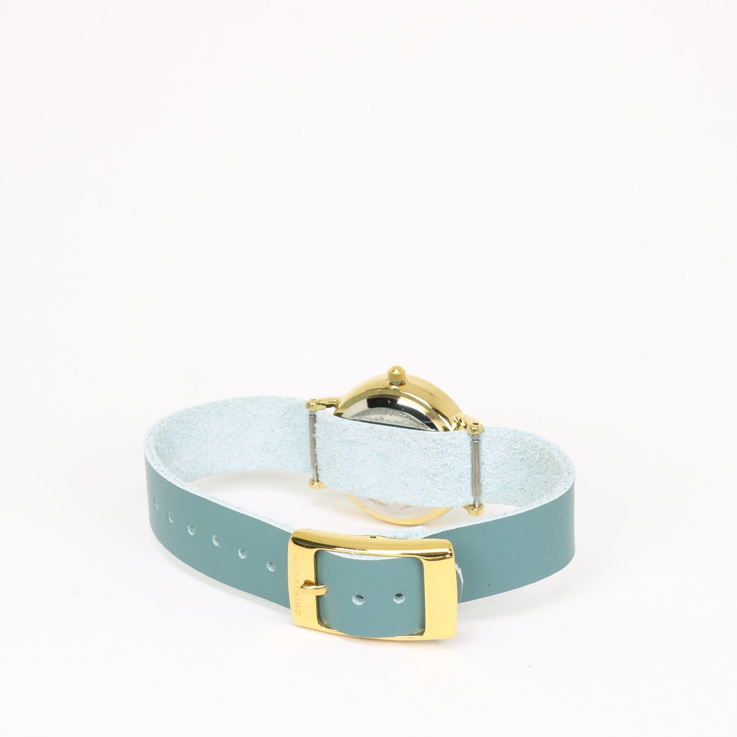 Montre femme turquoise / crème et or