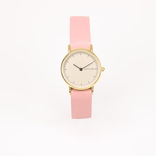 Pink / taupe and gold women's watch