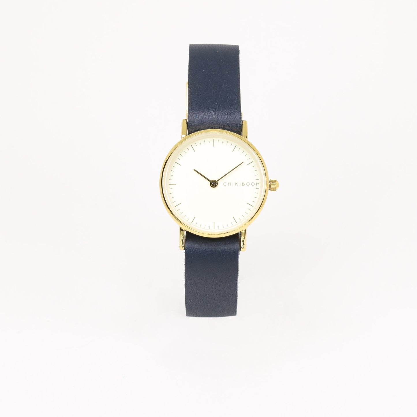 Montre femme marine / crème et or
