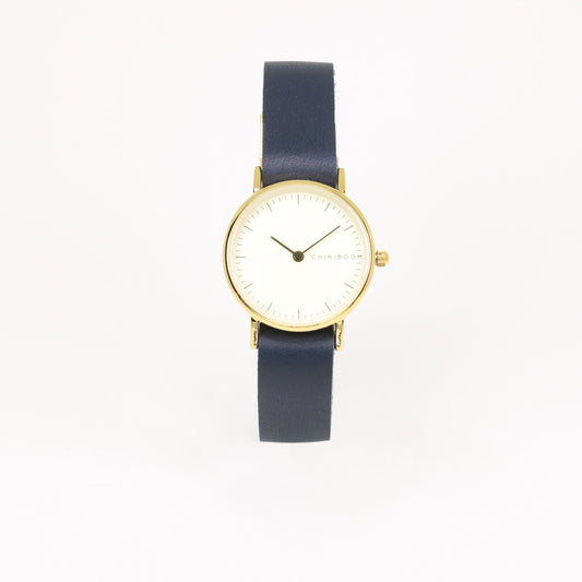 Navy / cream and gold women's watch