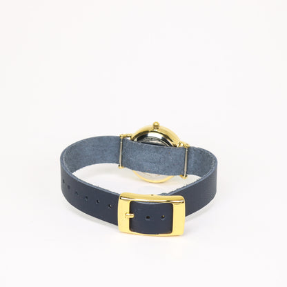 Montre femme marine / crème et or