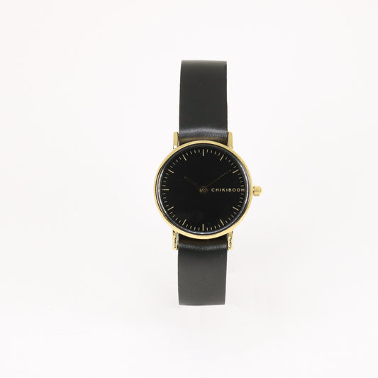 Black / black and gold women's watch
