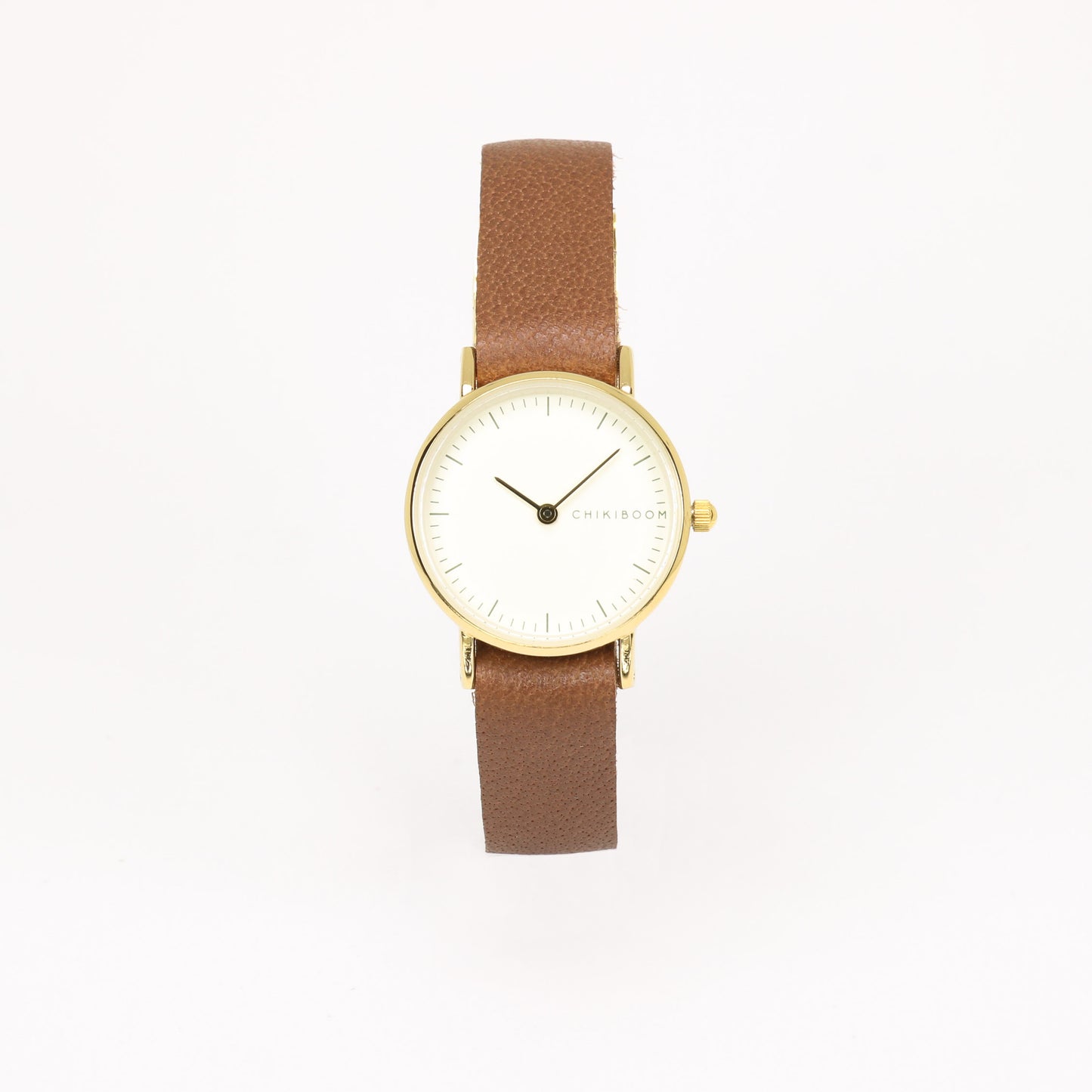 Montre femme brun / crème et or