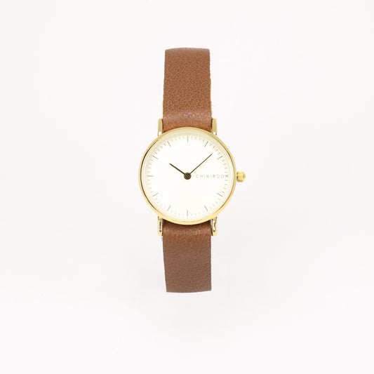Brown / cream and gold women's watch