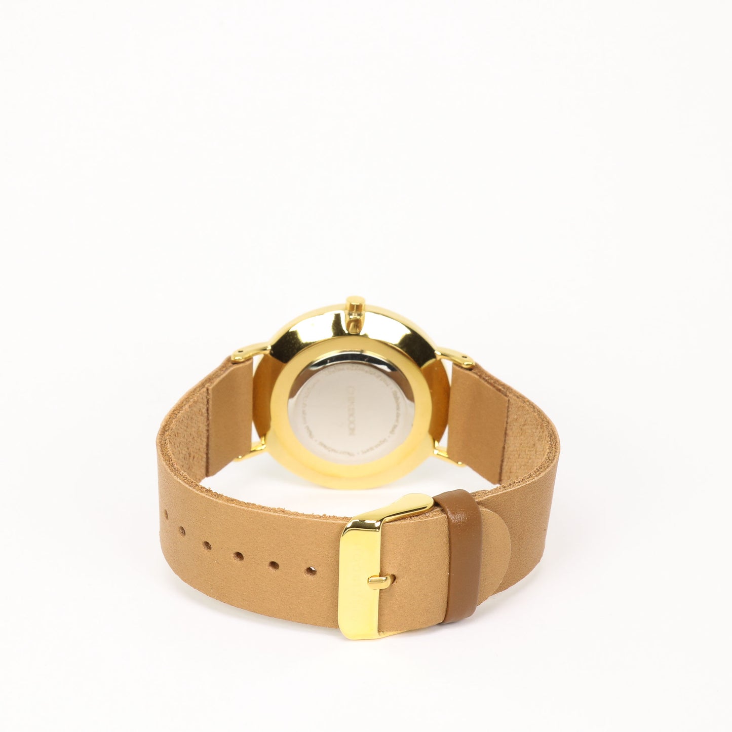Tan / white and gold watch