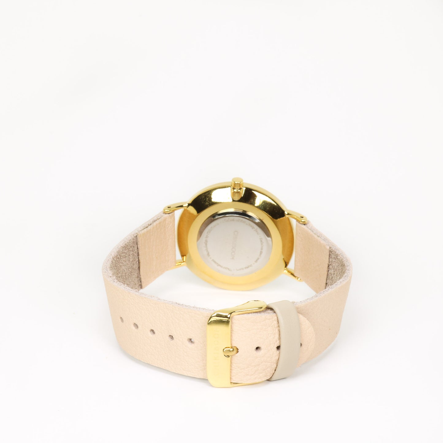 Beige / white and gold watch