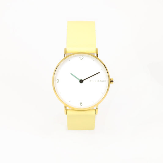 Pale yellow / white and gold watch