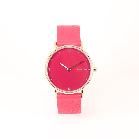 Montre framboise / framboise et or