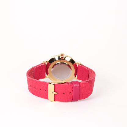 Montre framboise / framboise et or