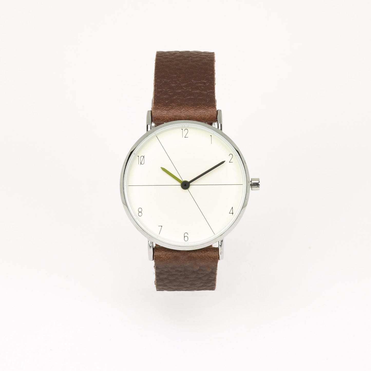 Montre brun texturé / blanc crème