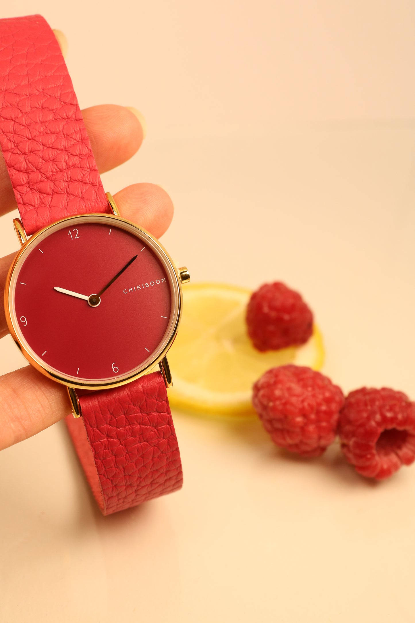 Montre framboise / framboise et or